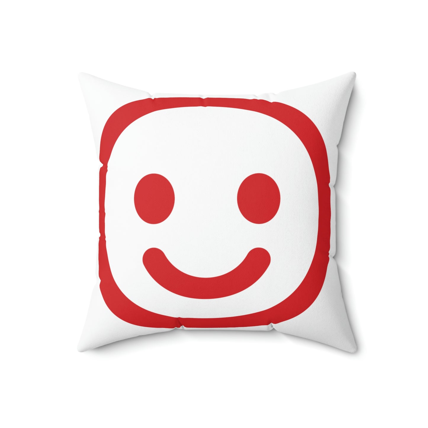 Smiley Face Spun Polyester Square Pillow