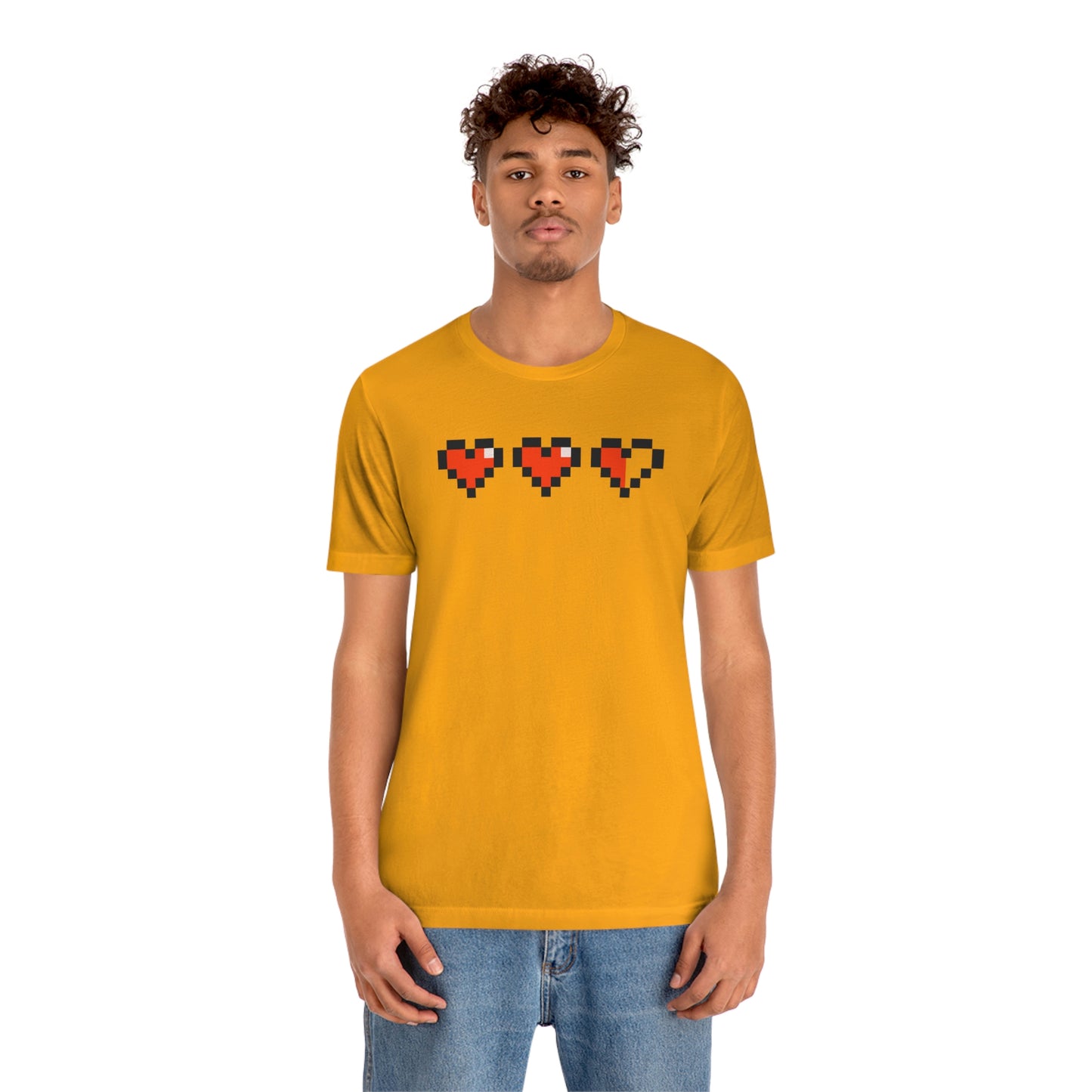 Hearts 2 1/2 8 Bit Style Unisex Jersey Short Sleeve Tee