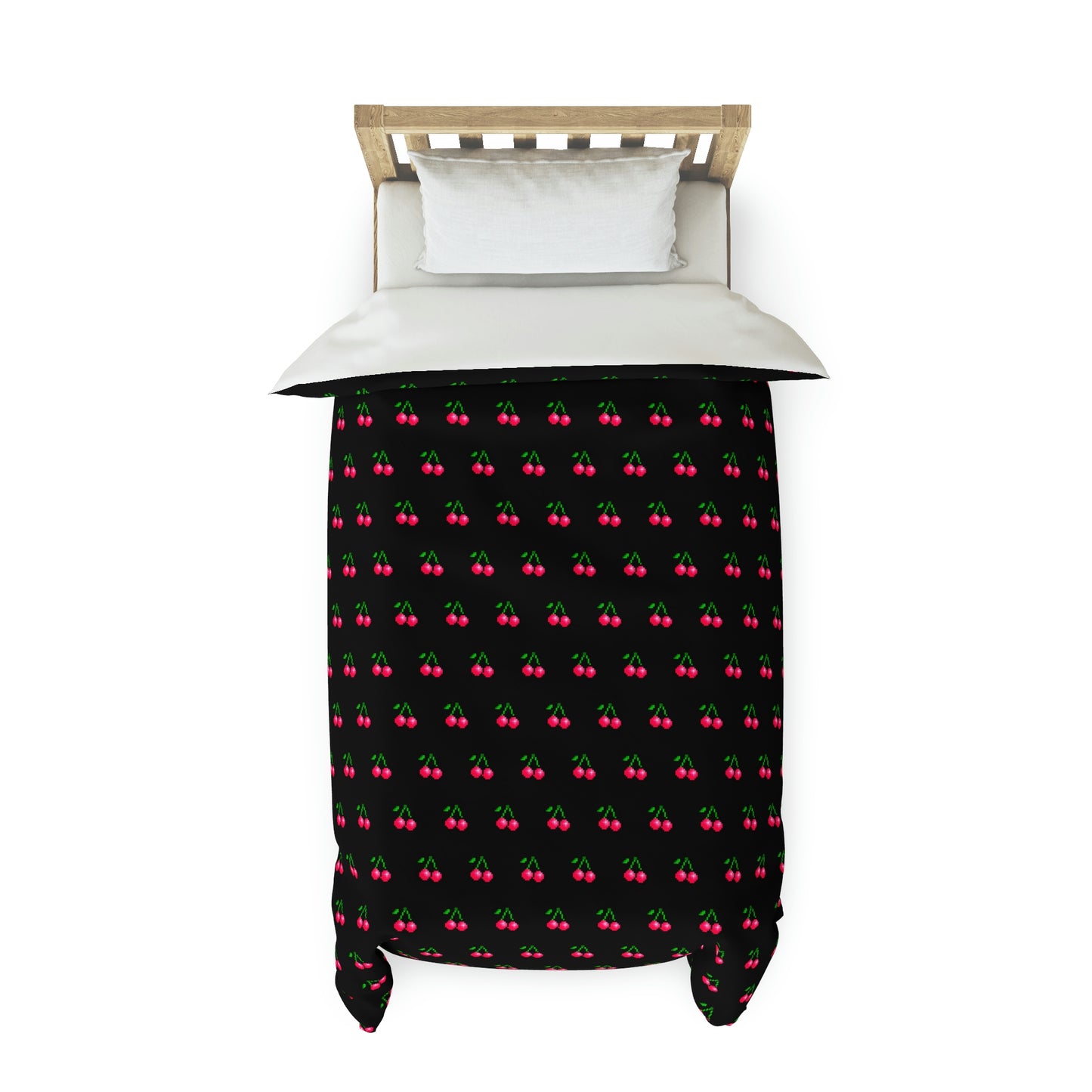 Cherries 8 Bit Video Game Style Duvet Cover