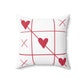 Valentine’s Day Tic Tac Toe Spun Polyester Square Pillow