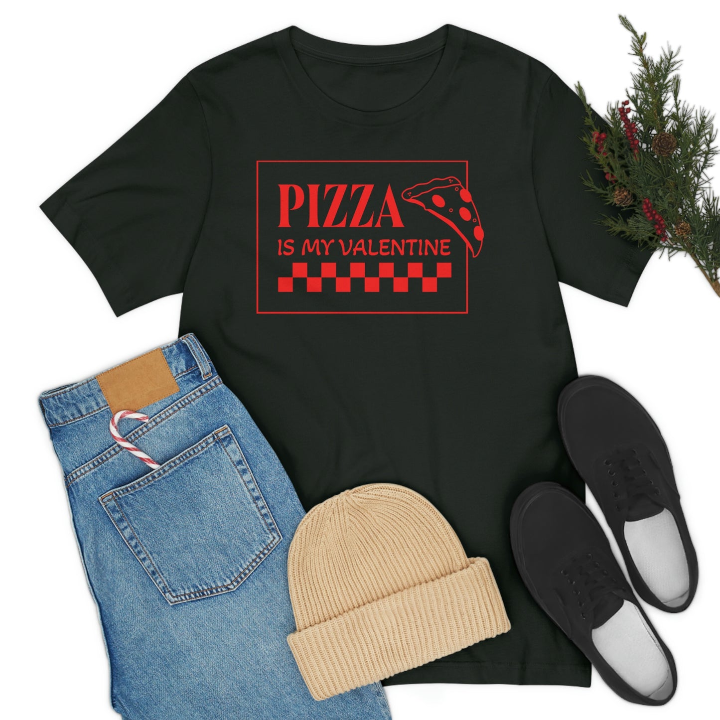 Pizza Is My Valentine Unisex Jersey Short Sleeve Tee