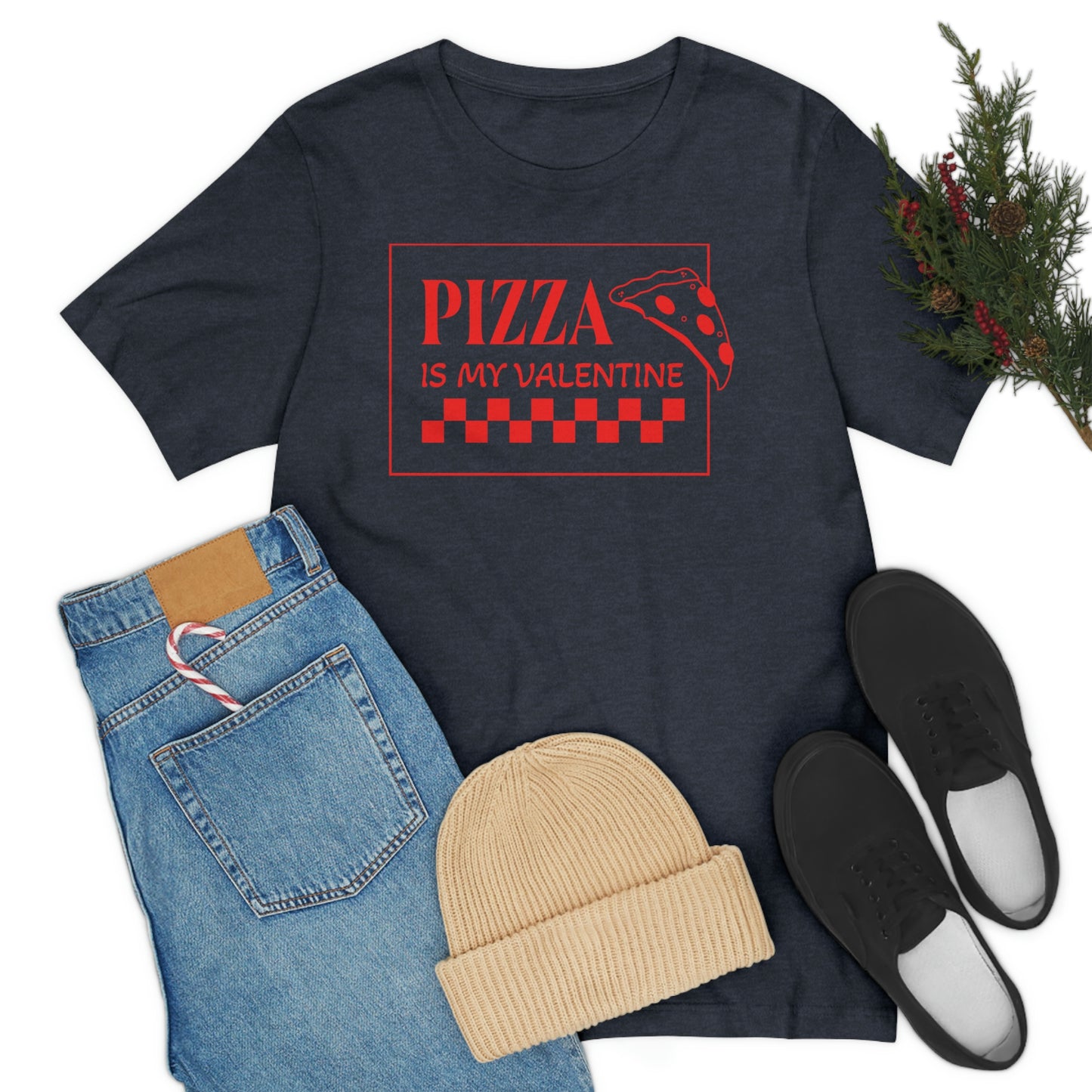 Pizza Is My Valentine Unisex Jersey Short Sleeve Tee