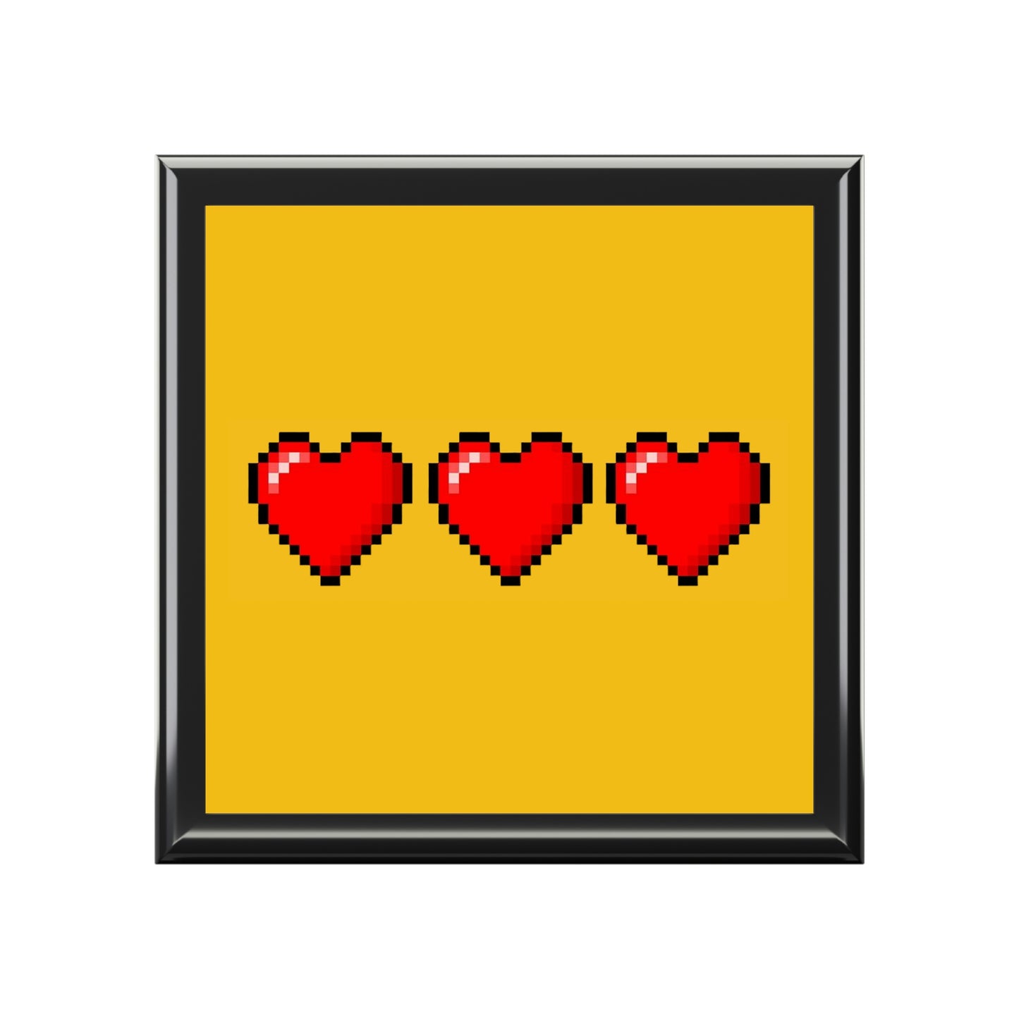 Hearts 8 Bit Style Retro Style Jewelry Box