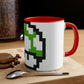 Mushroom 8 Bit Style 1UP Green Accent Coffee Mug, 11oz