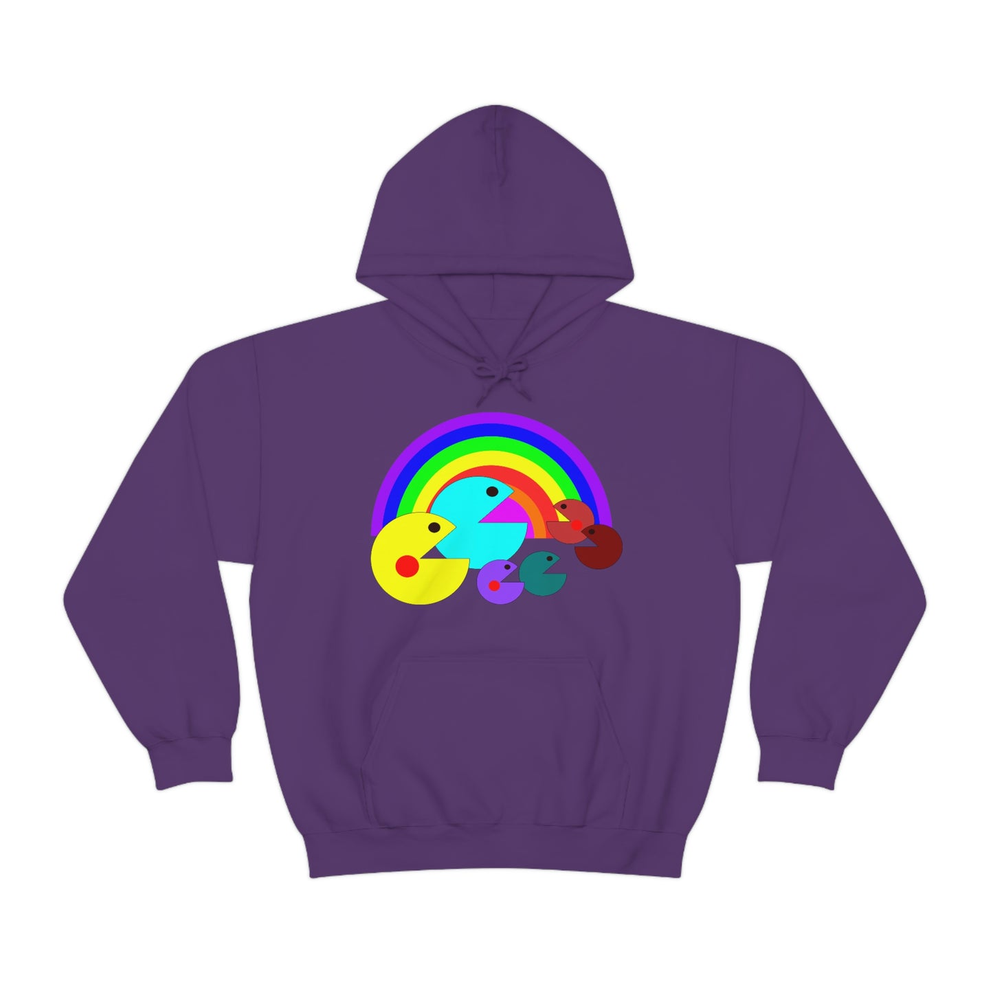 Pac Man Style Ranbow Unisex Hooded Sweatshirt