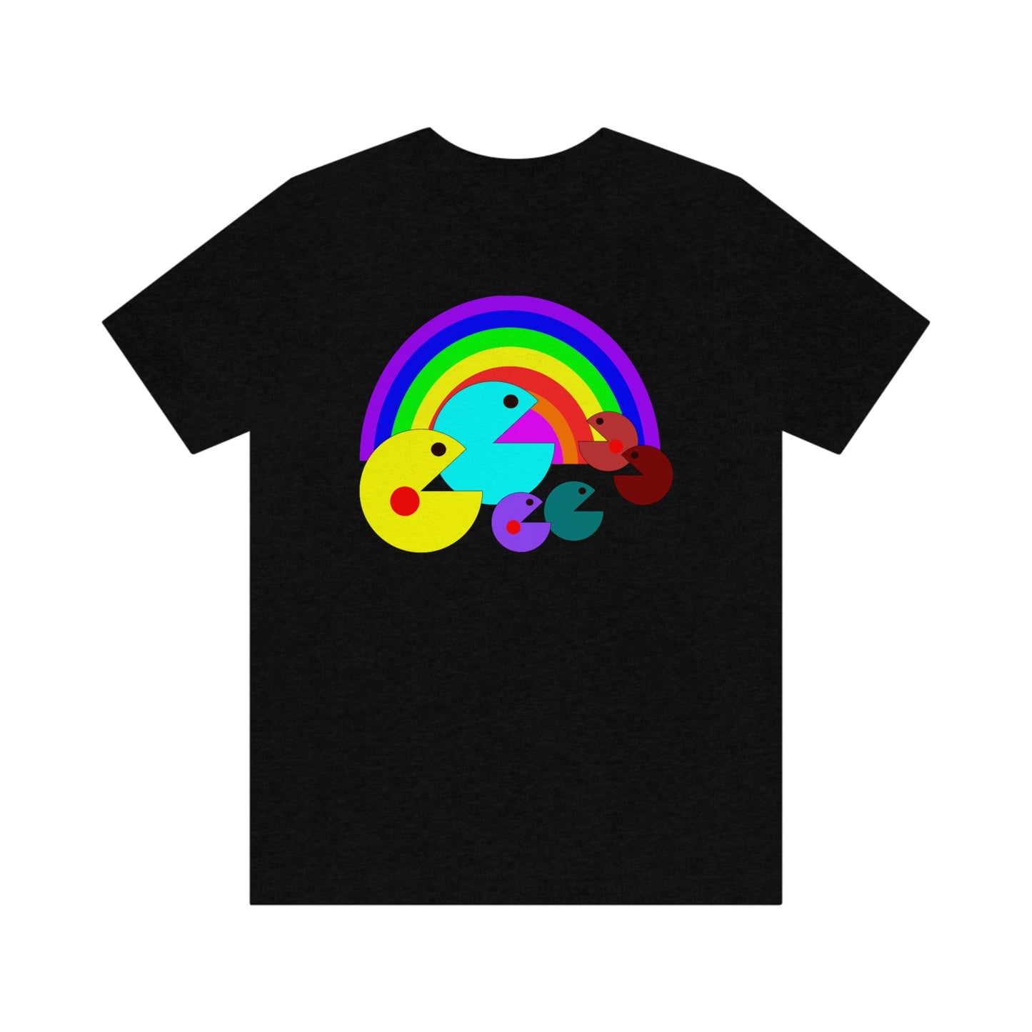 Pac Man Style Rainbow Unisex Jersey Short Sleeve Tee