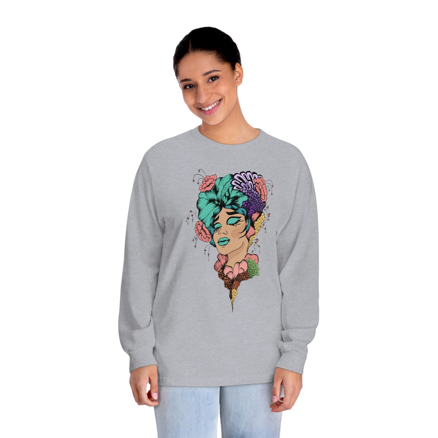 Floral Woman Alternate Unisex Classic Long Sleeve T-Shirt