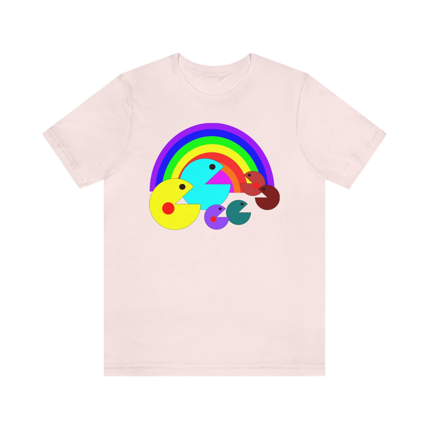 Pac Man Style Rainbow Unisex Jersey Short Sleeve Tee