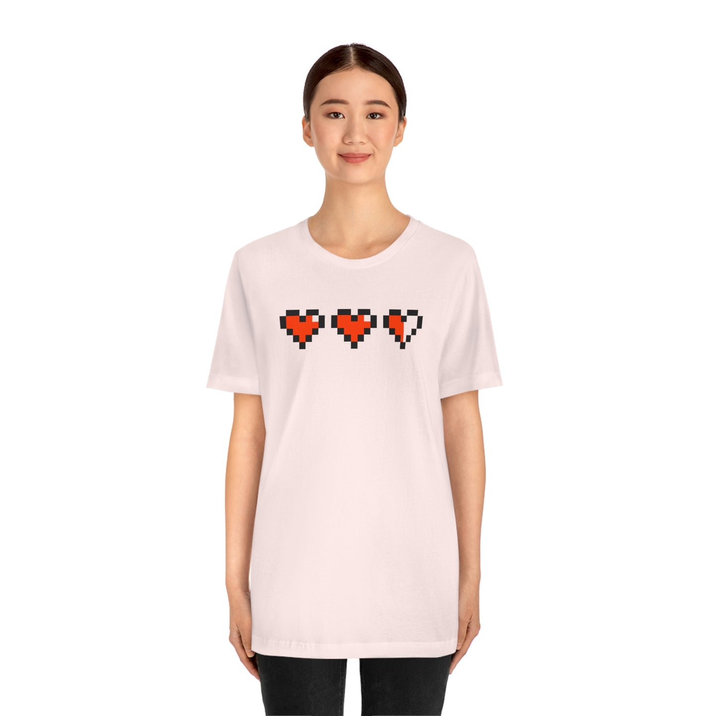 Hearts 2 1/2 8 Bit Style Unisex Jersey Short Sleeve Tee