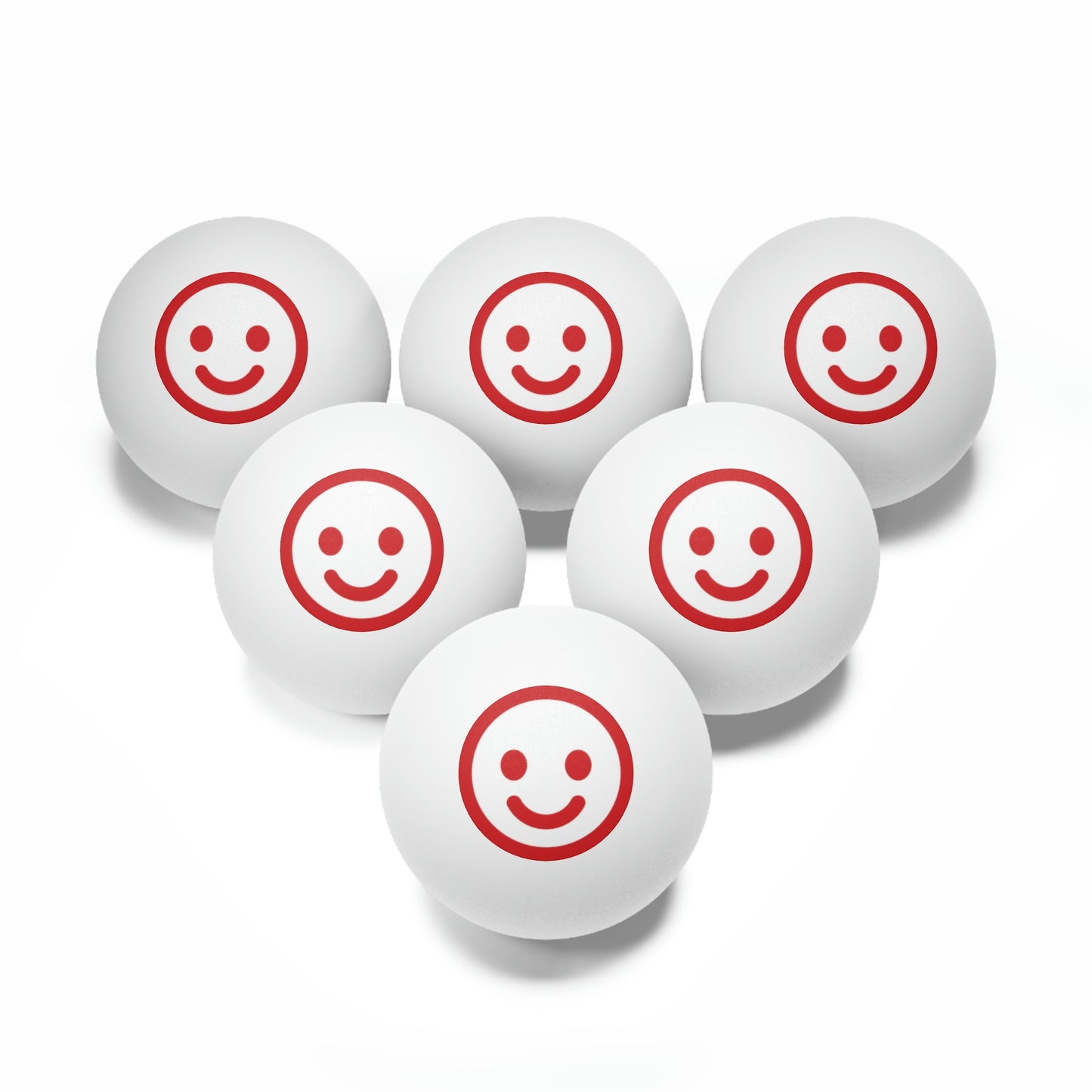 Smiley Face Ping Pong Balls, 6 pcs