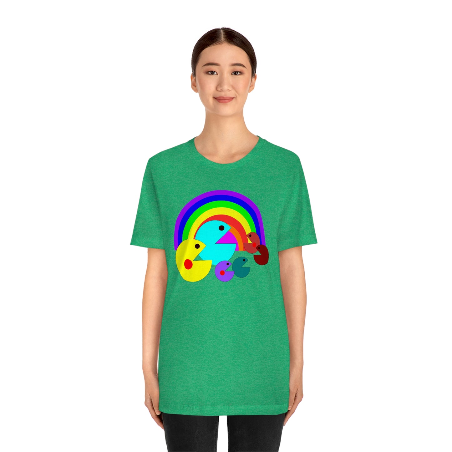 Pac Man Style Rainbow Unisex Jersey Short Sleeve Tee