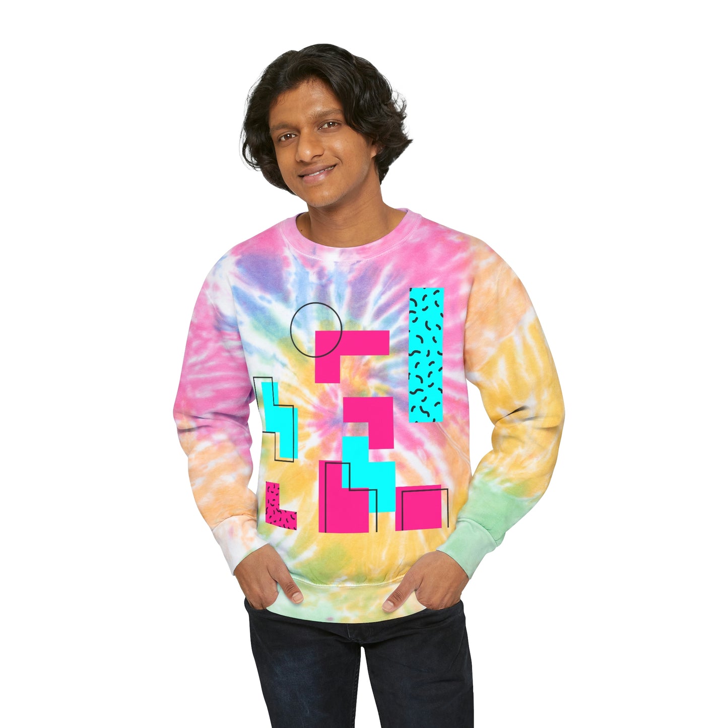 Tetris Style Unisex Tie-Dye Sweatshirt