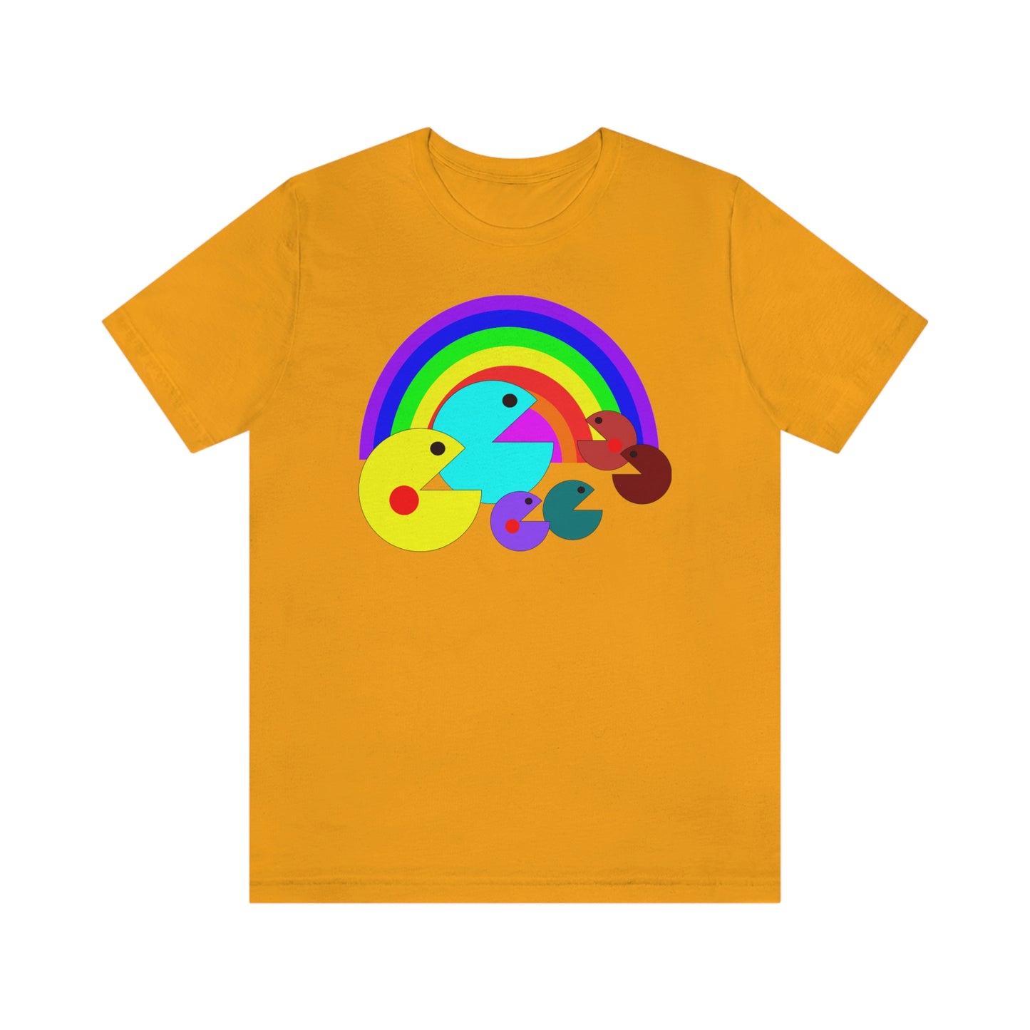 Pac Man Style Rainbow Unisex Jersey Short Sleeve Tee