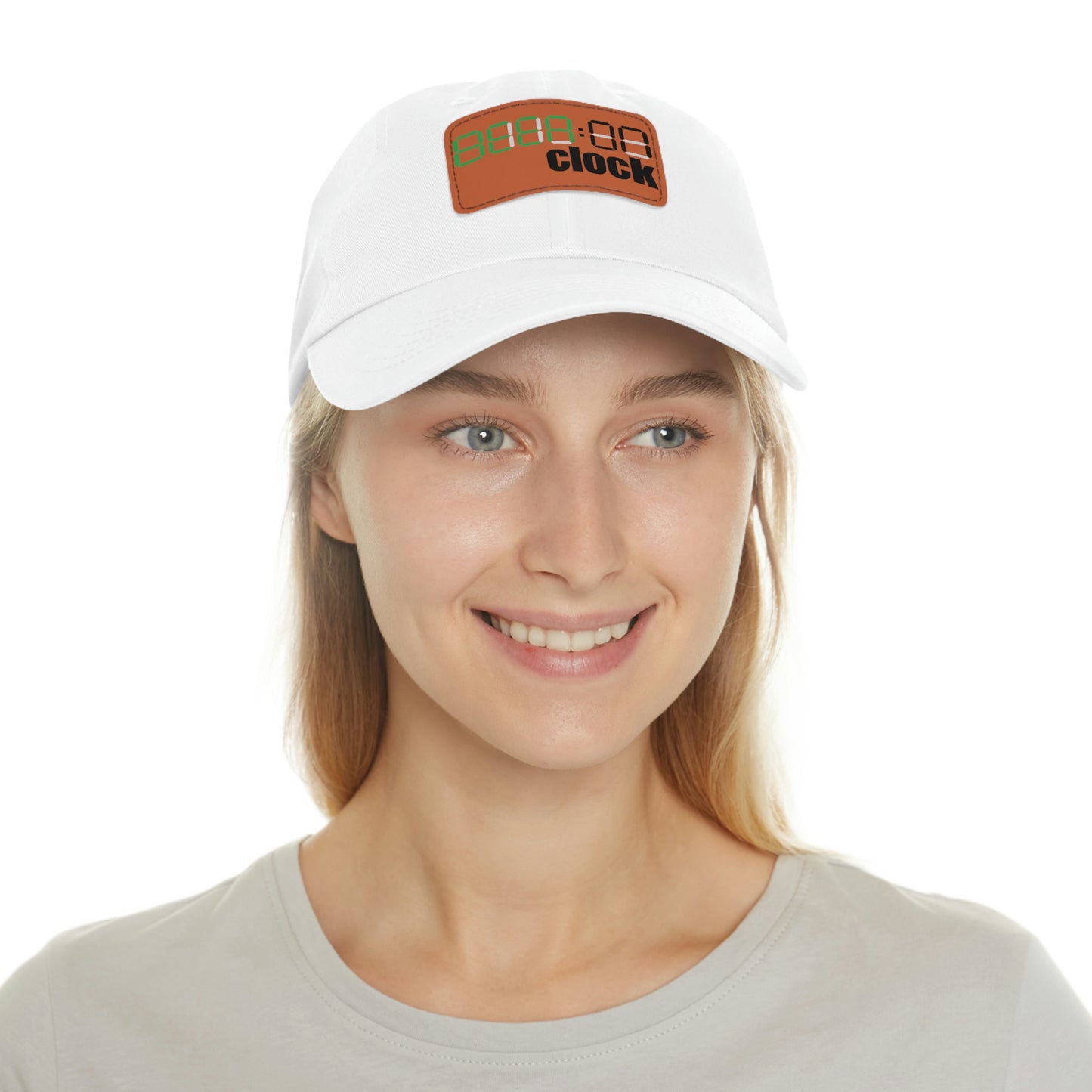 Beer on Clock Dad Hat with Leather Patch