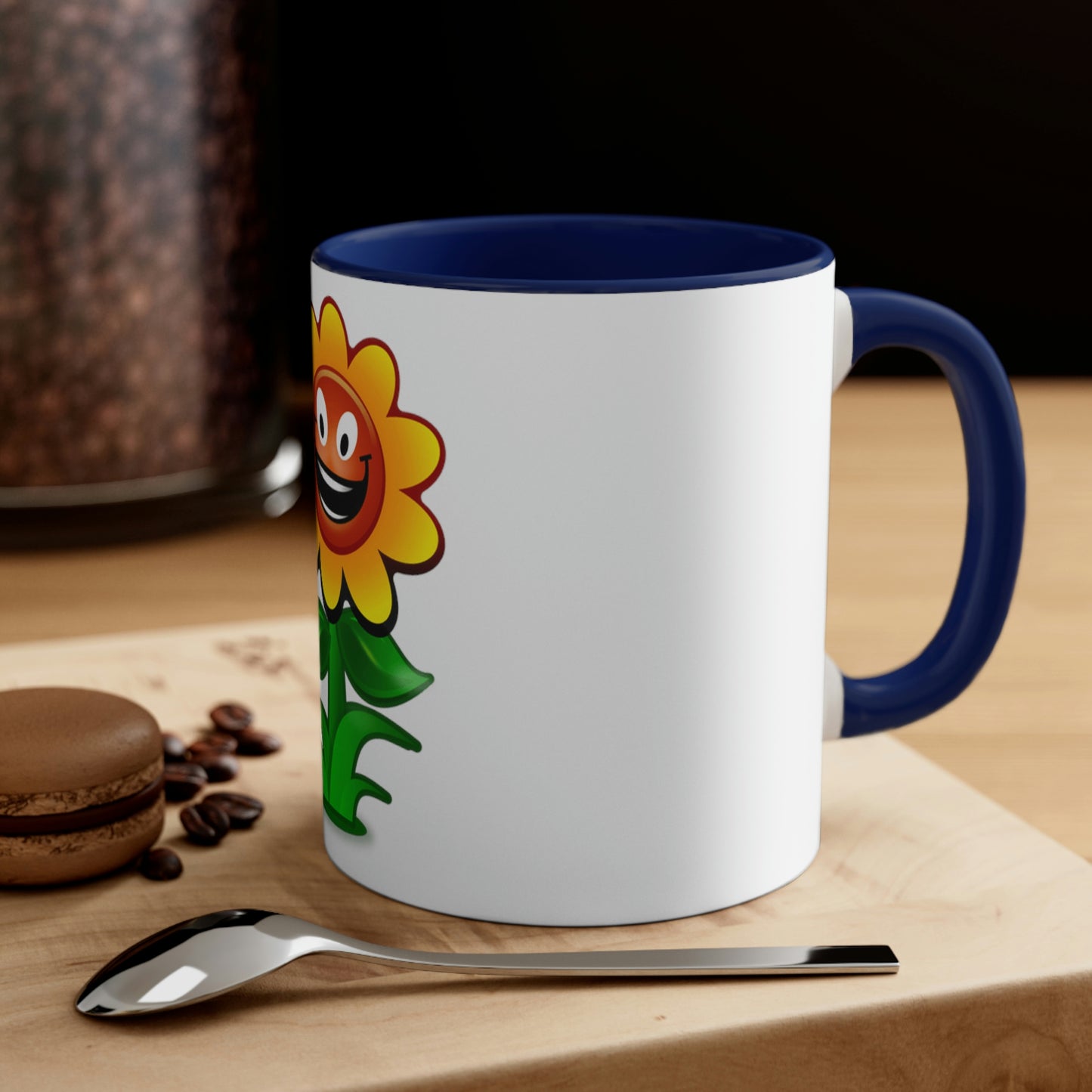 Video Game Style Flower Character Accent Coffee Mug, 11oz