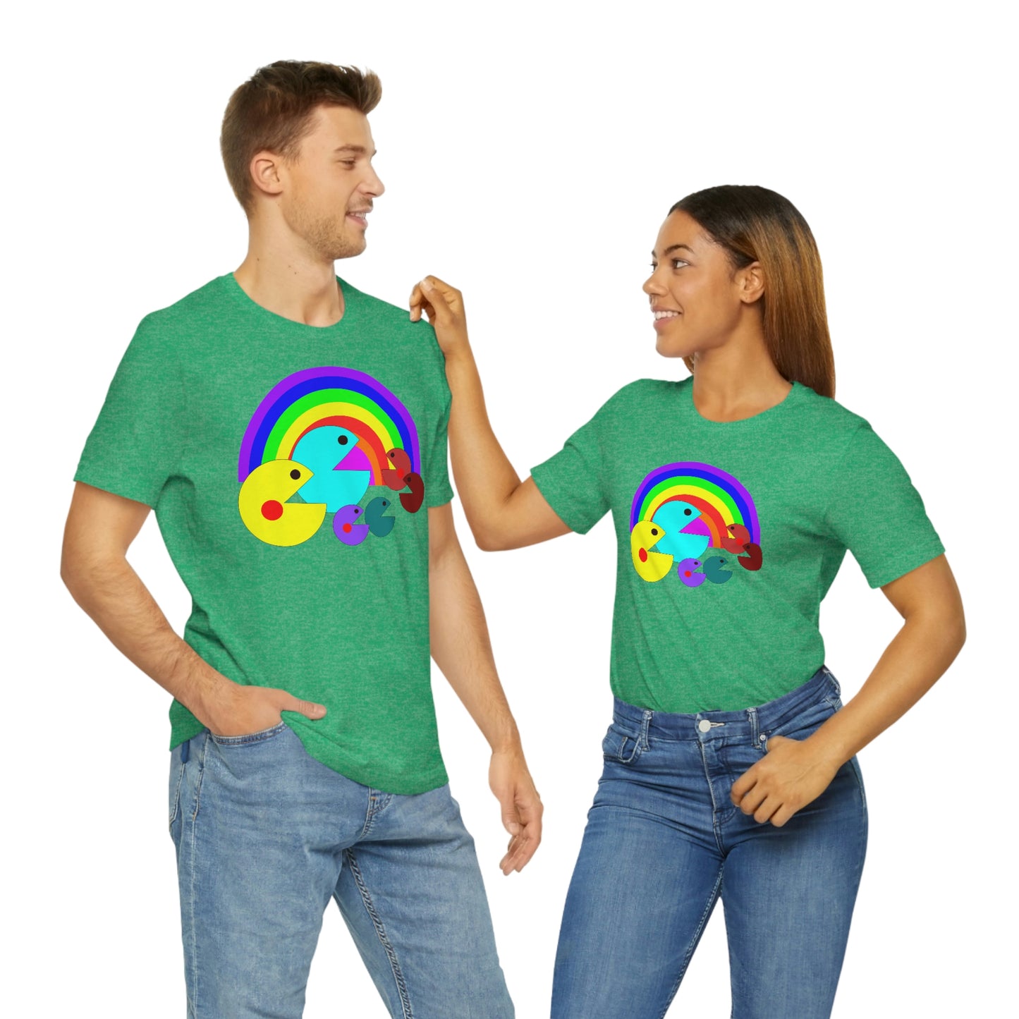 Pac Man Style Rainbow Unisex Jersey Short Sleeve Tee