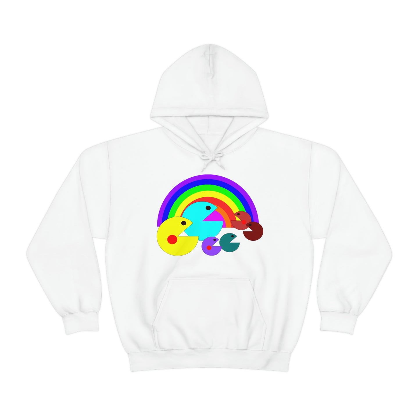 Pac Man Style Ranbow Unisex Hooded Sweatshirt