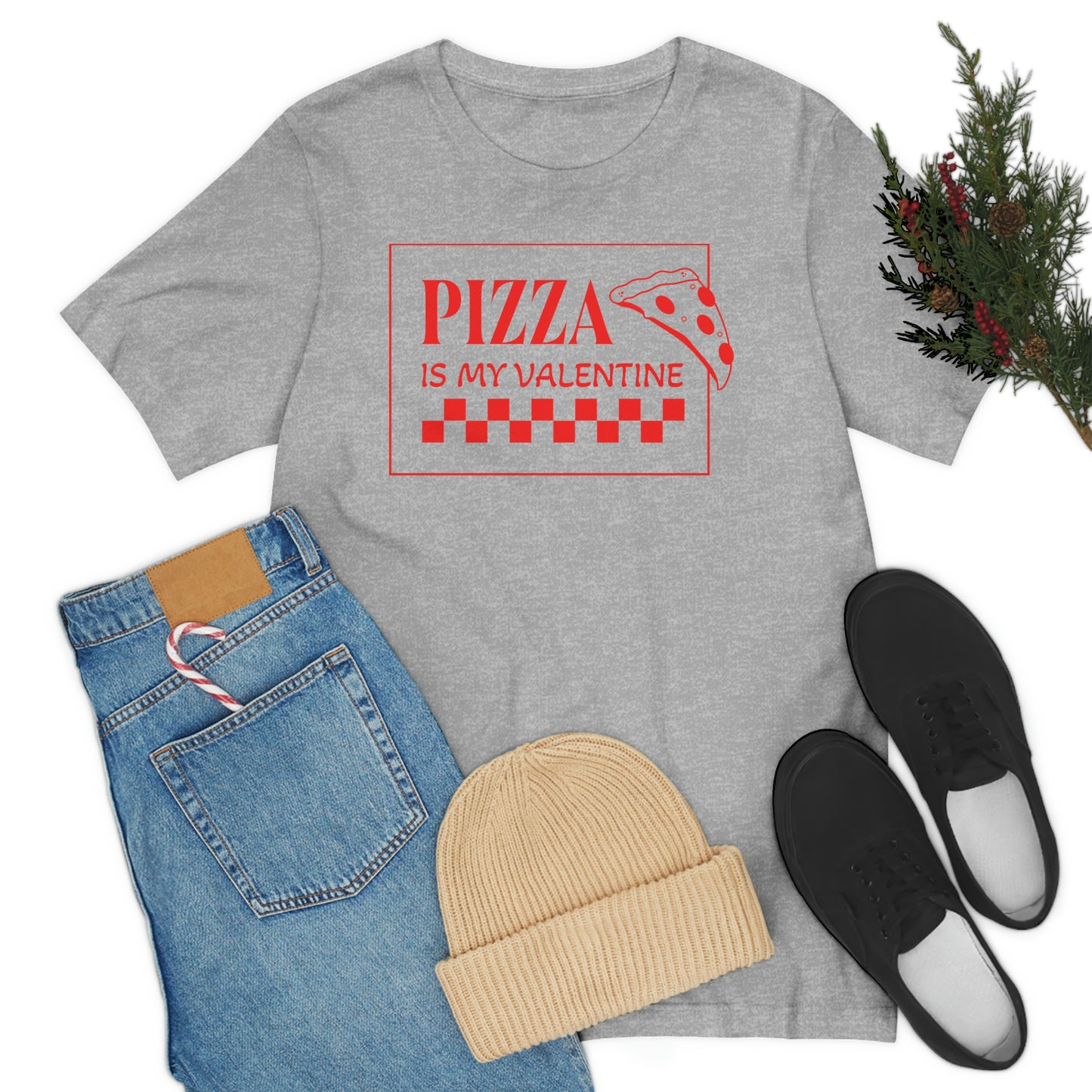 Pizza Is My Valentine Unisex Jersey Short Sleeve Tee