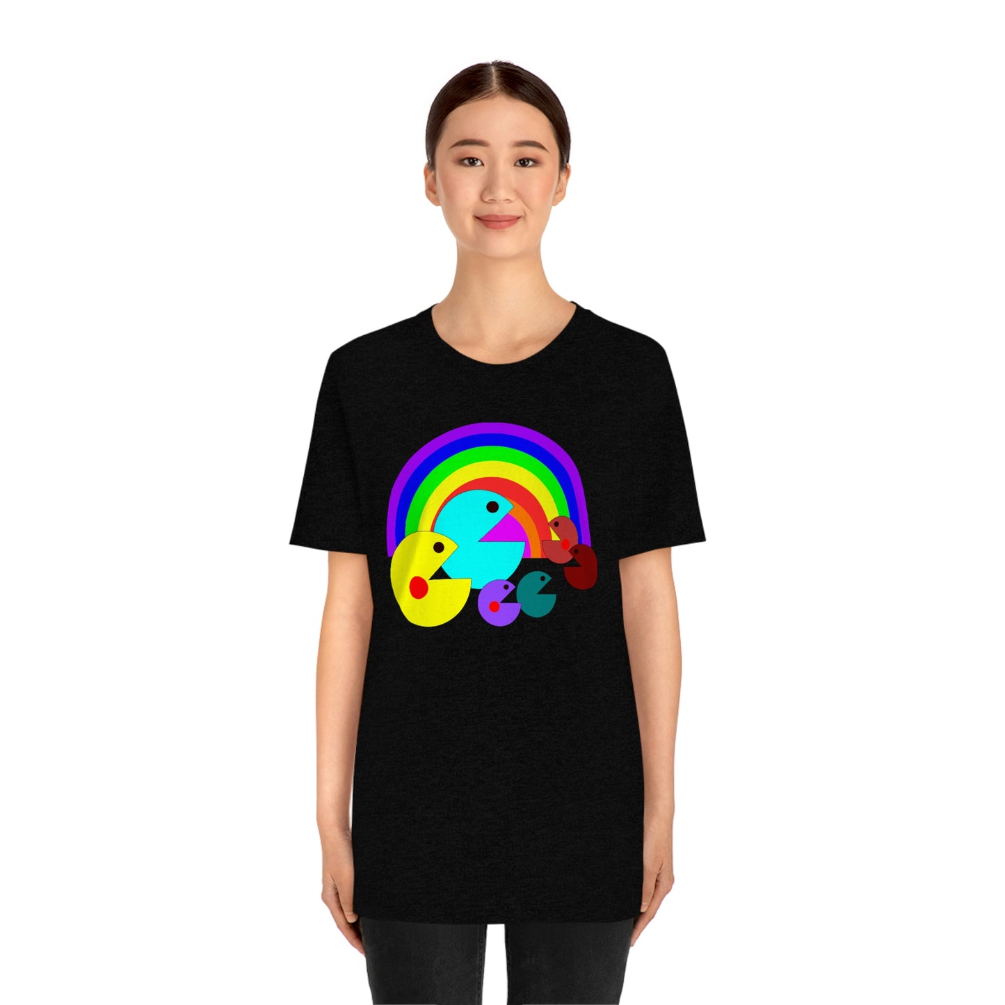 Pac Man Style Rainbow Unisex Jersey Short Sleeve Tee