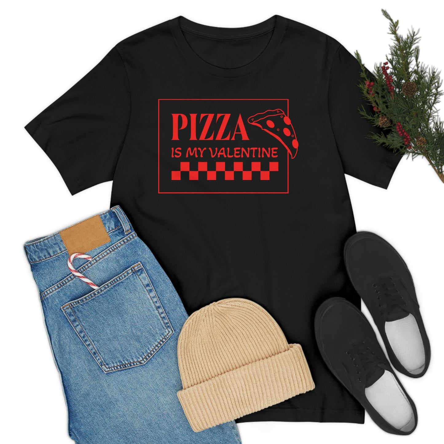 Pizza Is My Valentine Unisex Jersey Short Sleeve Tee