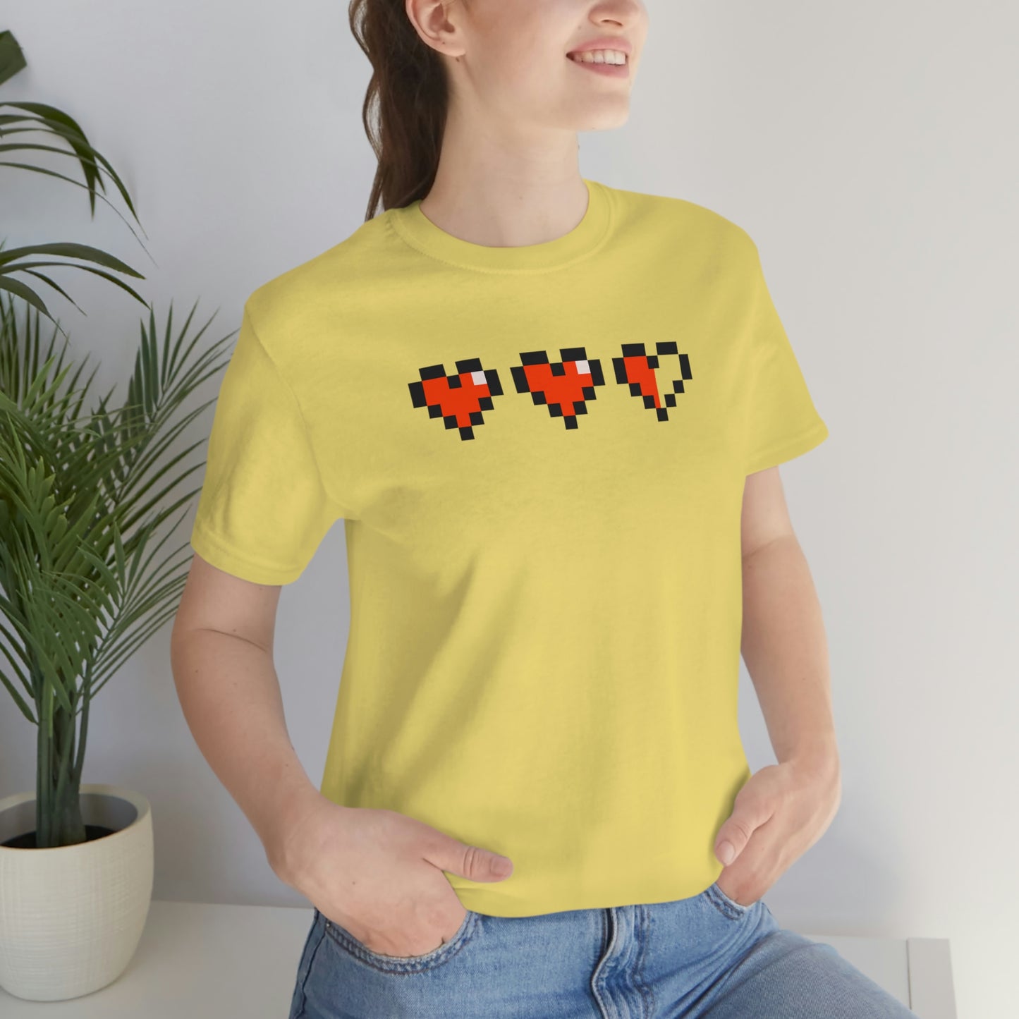 Hearts 2 1/2 8 Bit Style Unisex Jersey Short Sleeve Tee