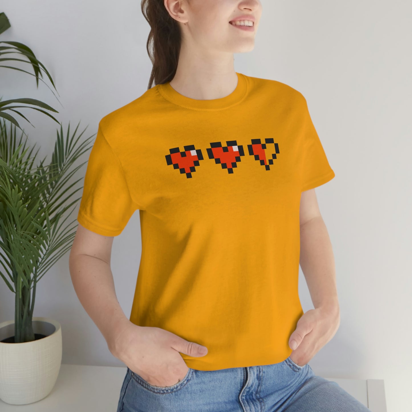 Hearts 2 1/2 8 Bit Style Unisex Jersey Short Sleeve Tee