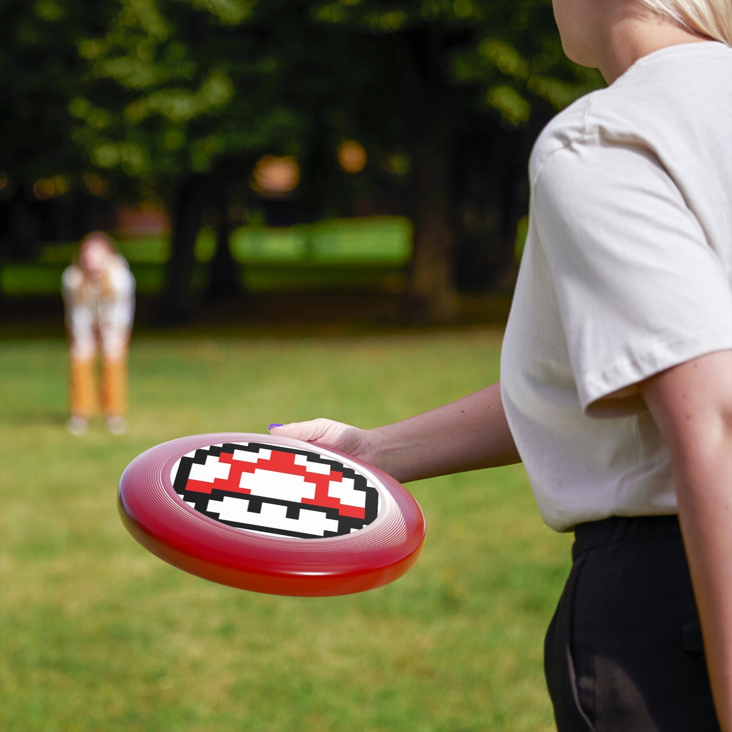 Red 8 Bit Style Mushroom Wham-O Frisbee