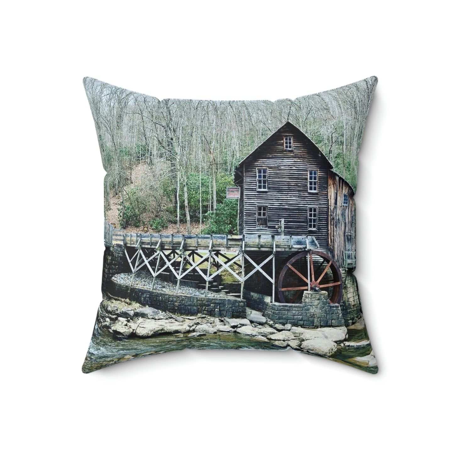 Grist Mill Scenic Spun Polyester Square Pillow