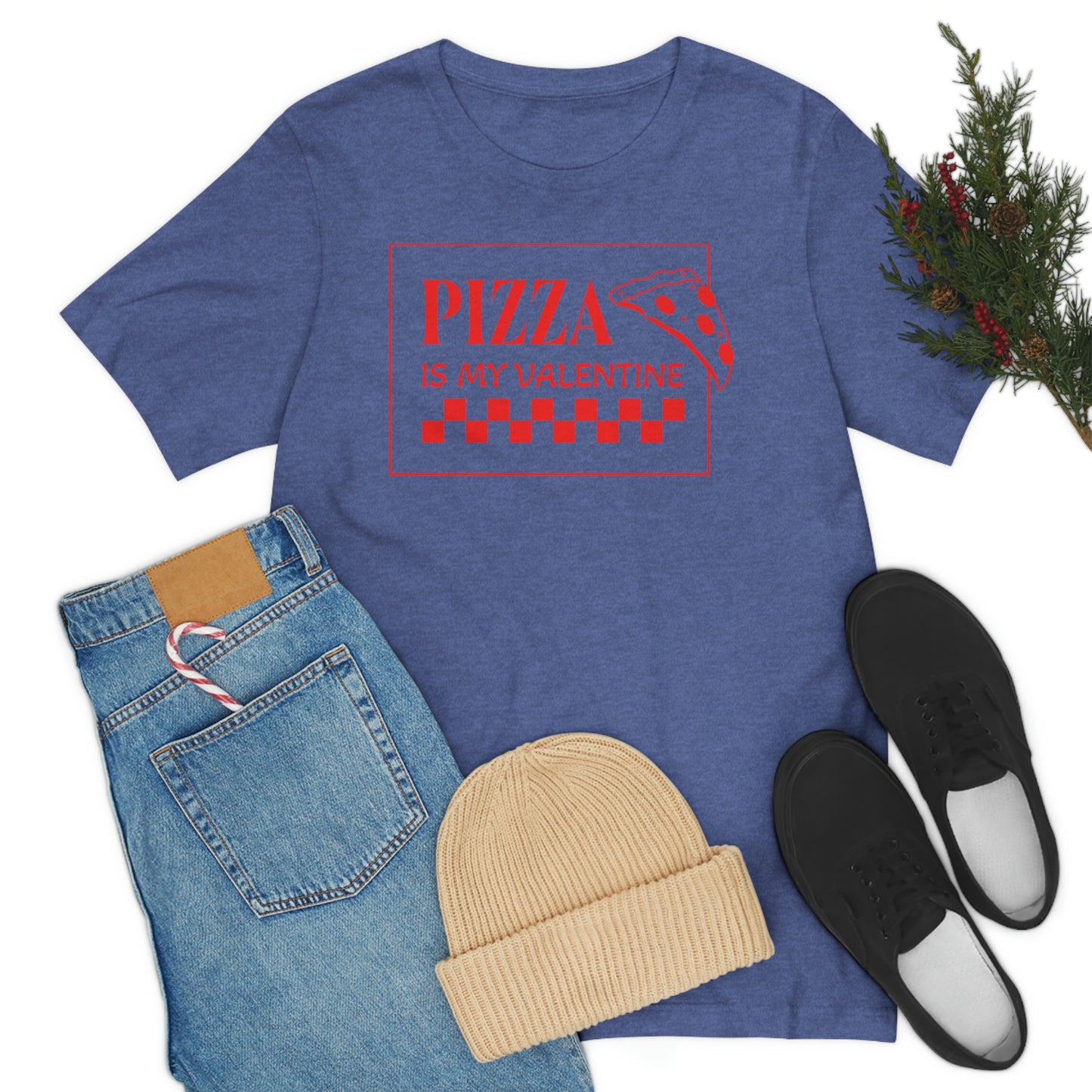 Pizza Is My Valentine Unisex Jersey Short Sleeve Tee