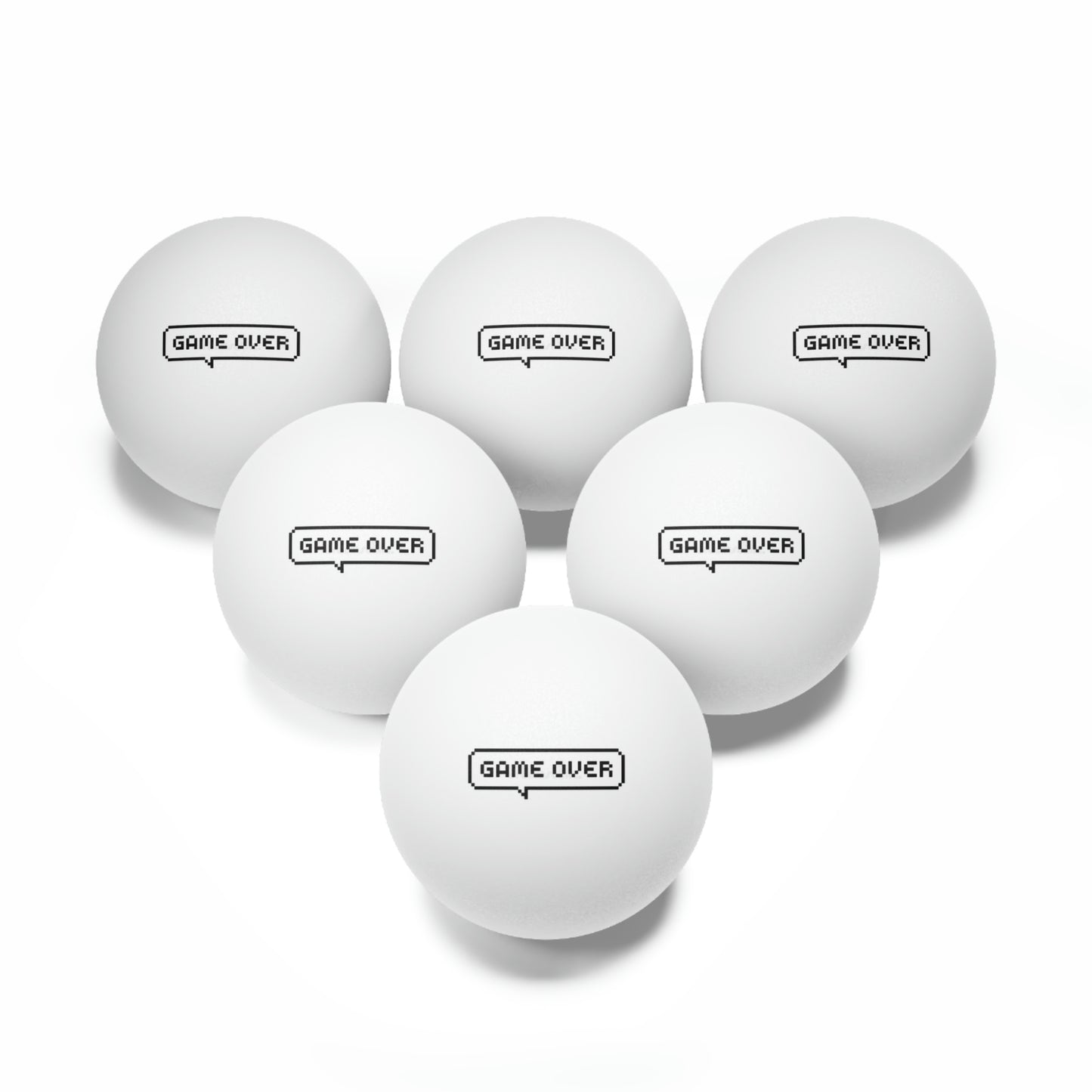 Game Over Ping Pong Balls, 6 pcs