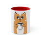 Cat With Coffee Accent Coffee Mug, 11oz