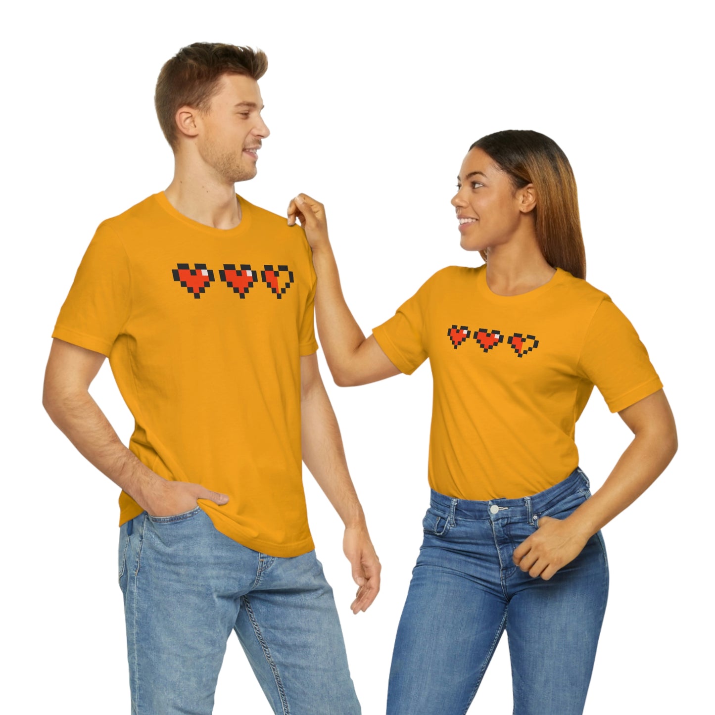 Hearts 2 1/2 8 Bit Style Unisex Jersey Short Sleeve Tee