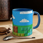 Video Game Tetris Style Scenic Background Accent Coffee Mug, 11oz