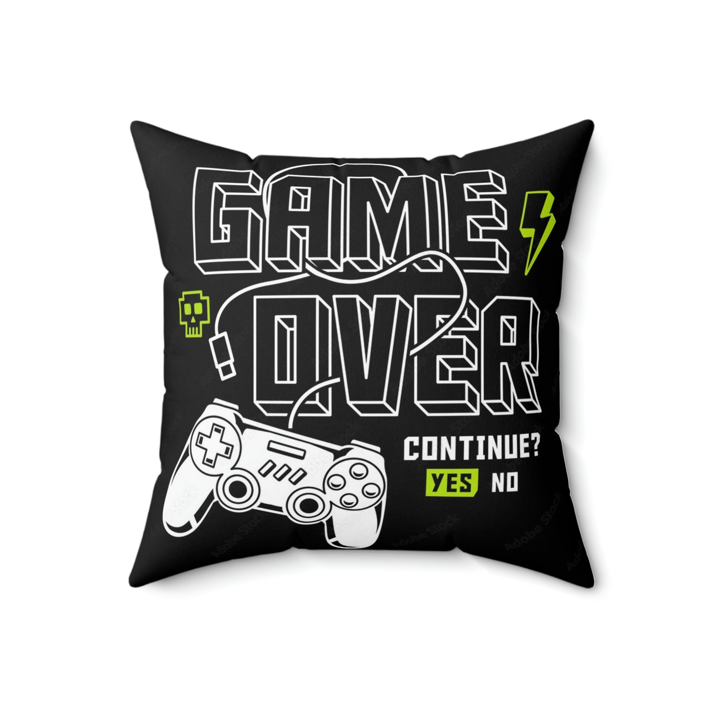 Game Over Spun Polyester Square Pillow