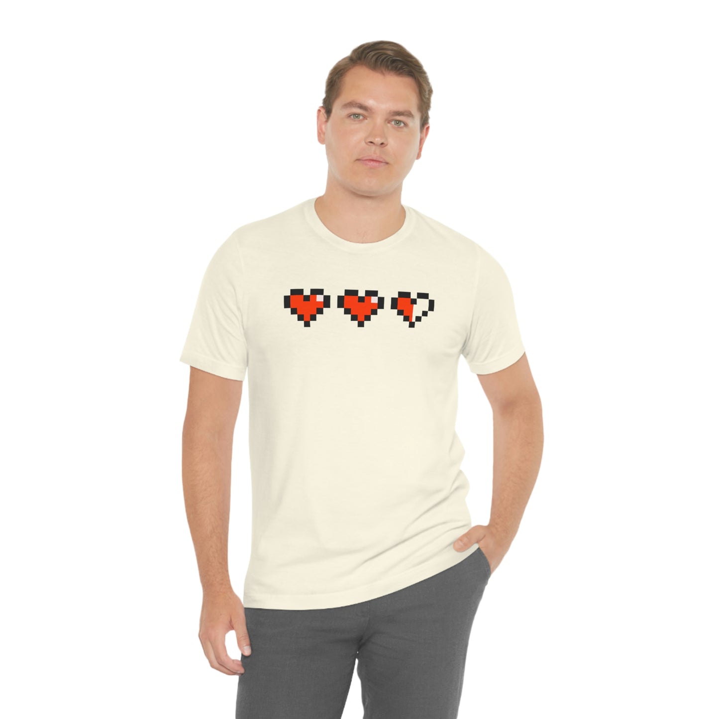 Hearts 2 1/2 8 Bit Style Unisex Jersey Short Sleeve Tee