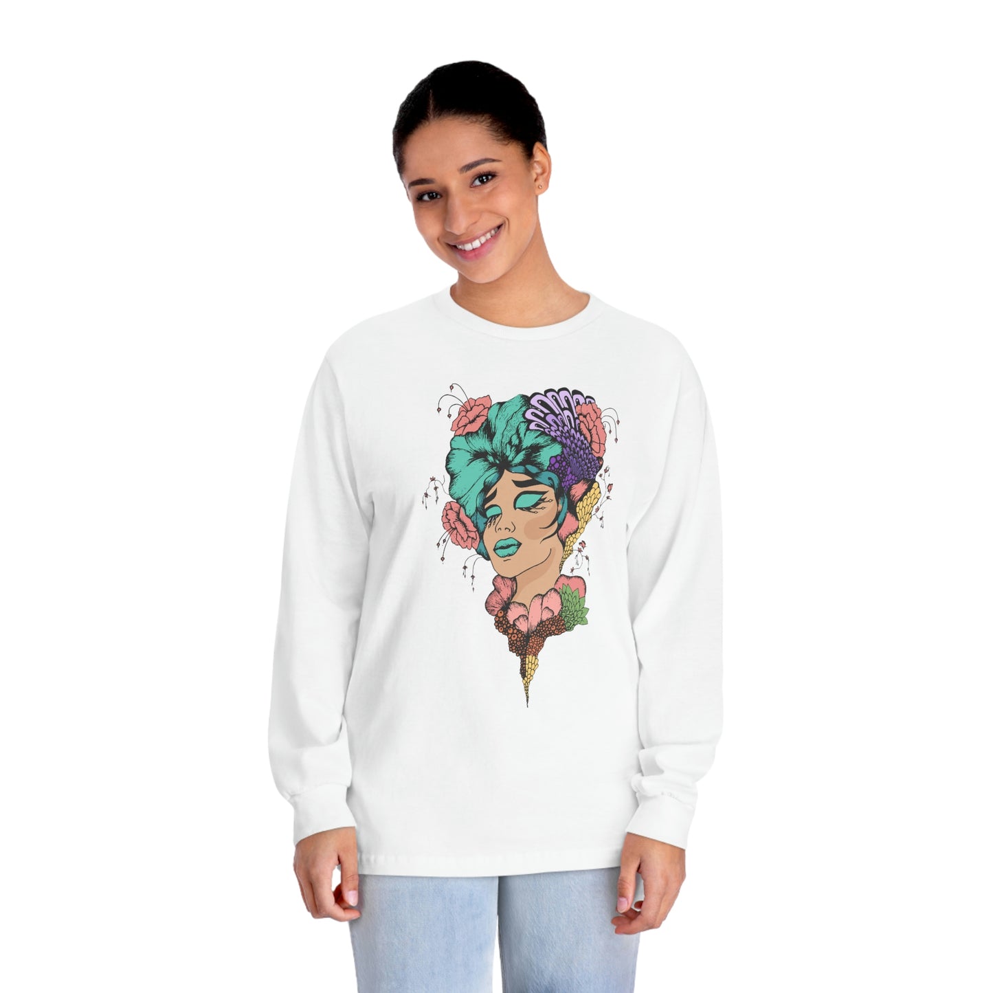 Floral Woman Alternate Unisex Classic Long Sleeve T-Shirt