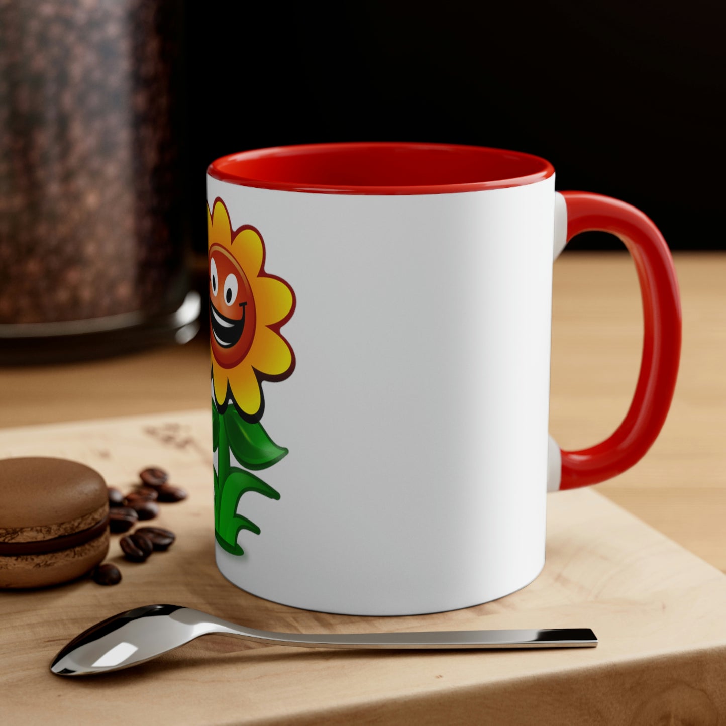 Video Game Style Flower Character Accent Coffee Mug, 11oz