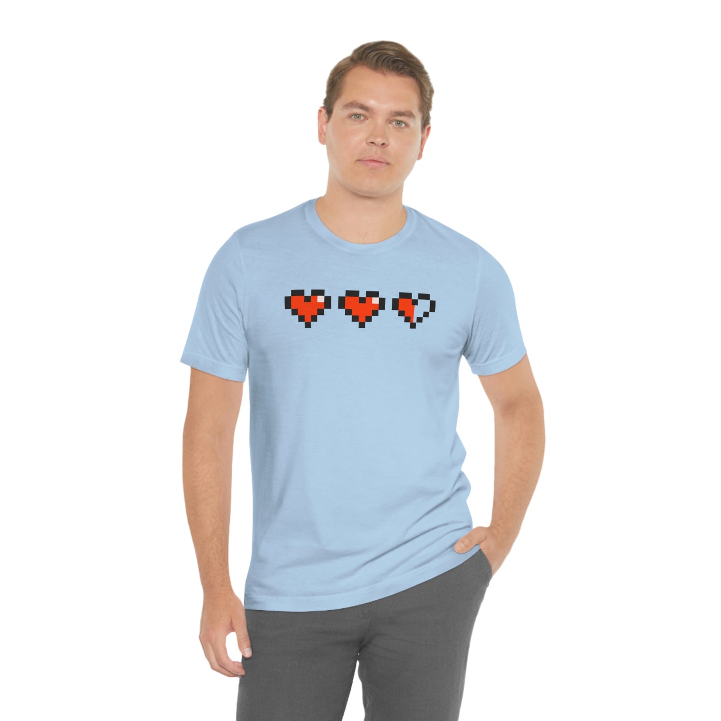 Hearts 2 1/2 8 Bit Style Unisex Jersey Short Sleeve Tee