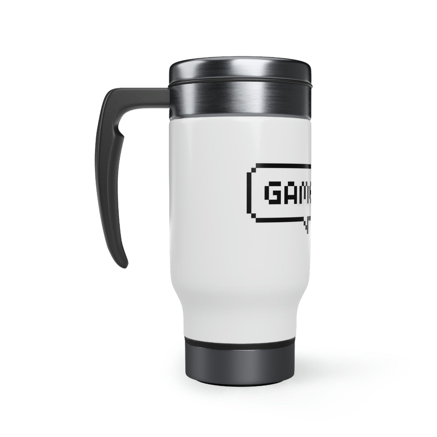 Game Over 8 Bit Travel Mug with Handle, 14oz