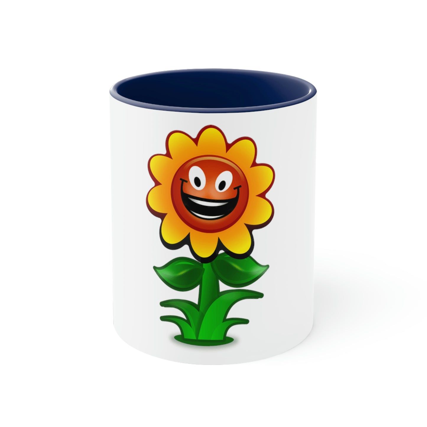 Video Game Style Flower Character Accent Coffee Mug, 11oz