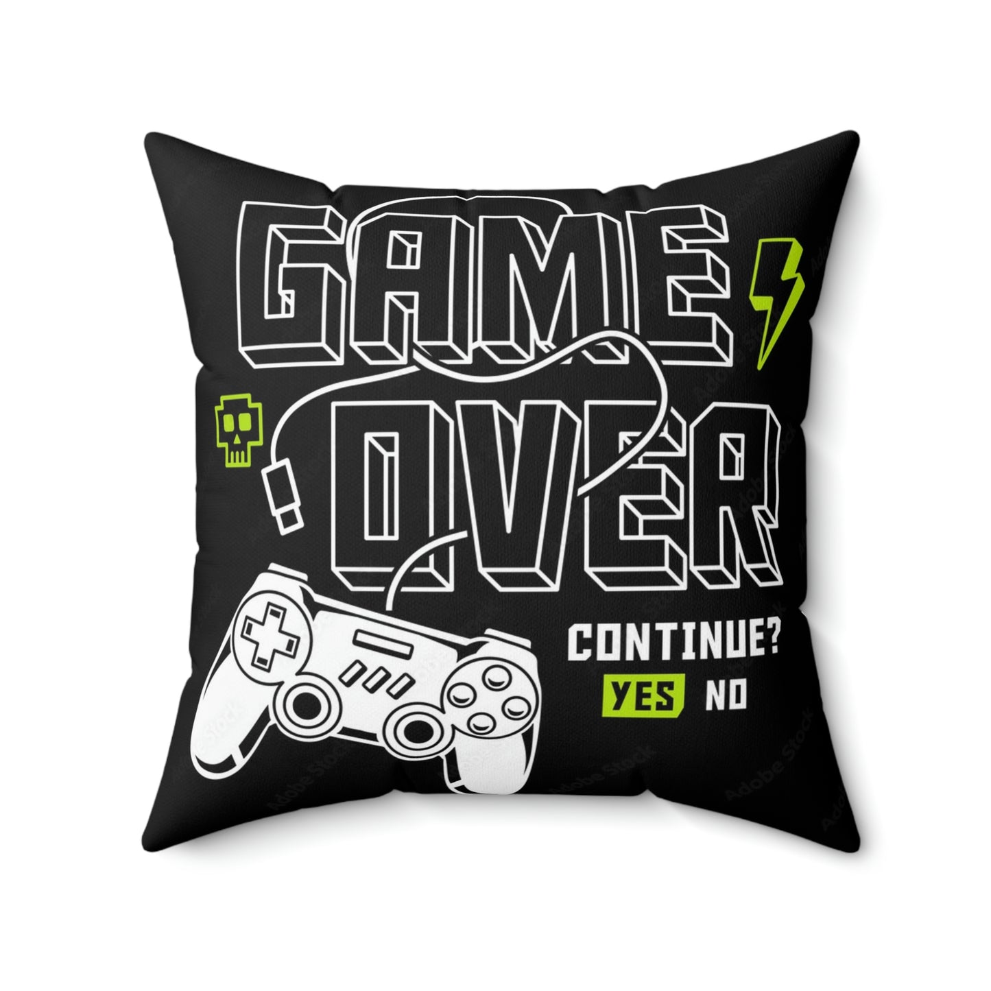 Game Over Spun Polyester Square Pillow