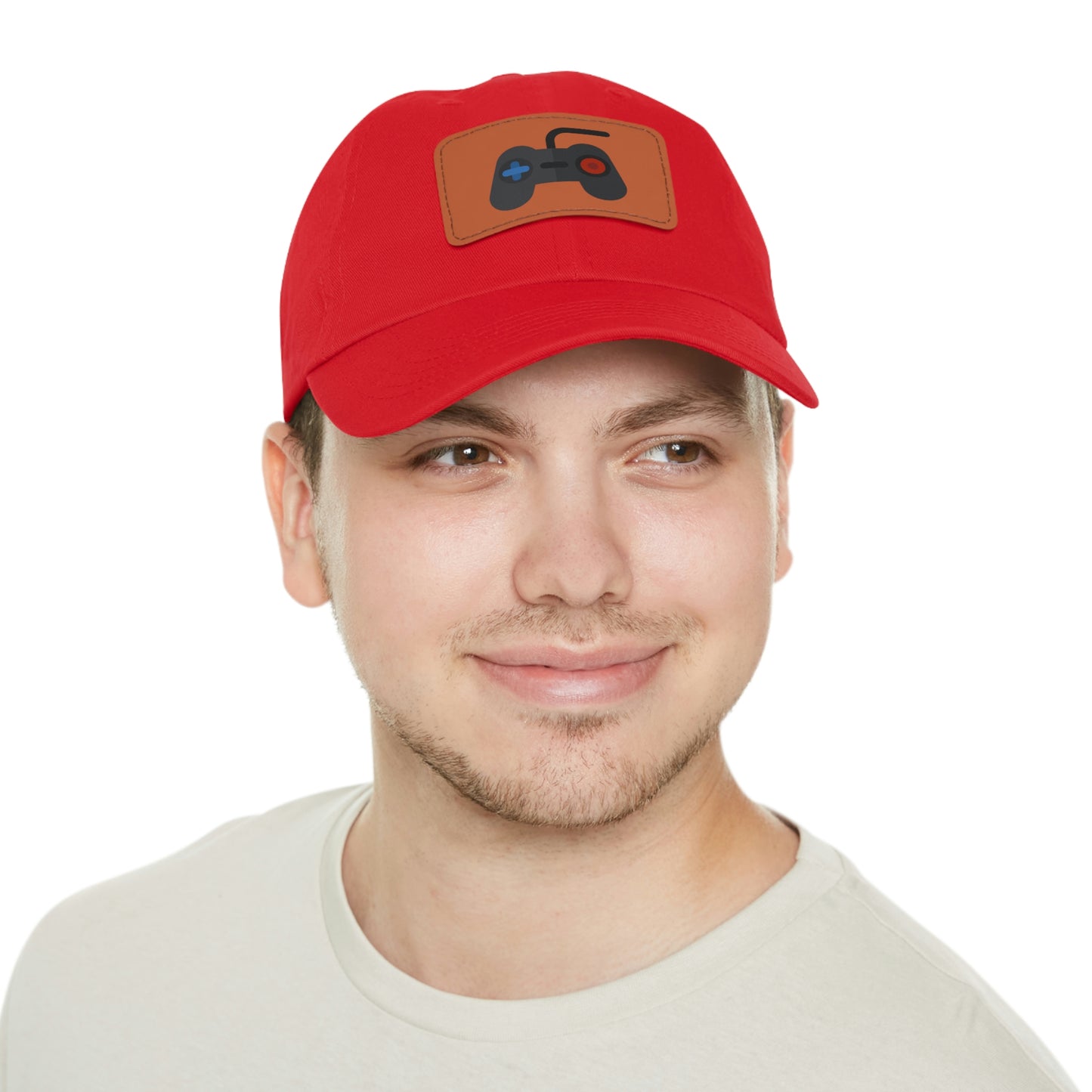 Retro Game Controller Dad Hat with Leather Patch