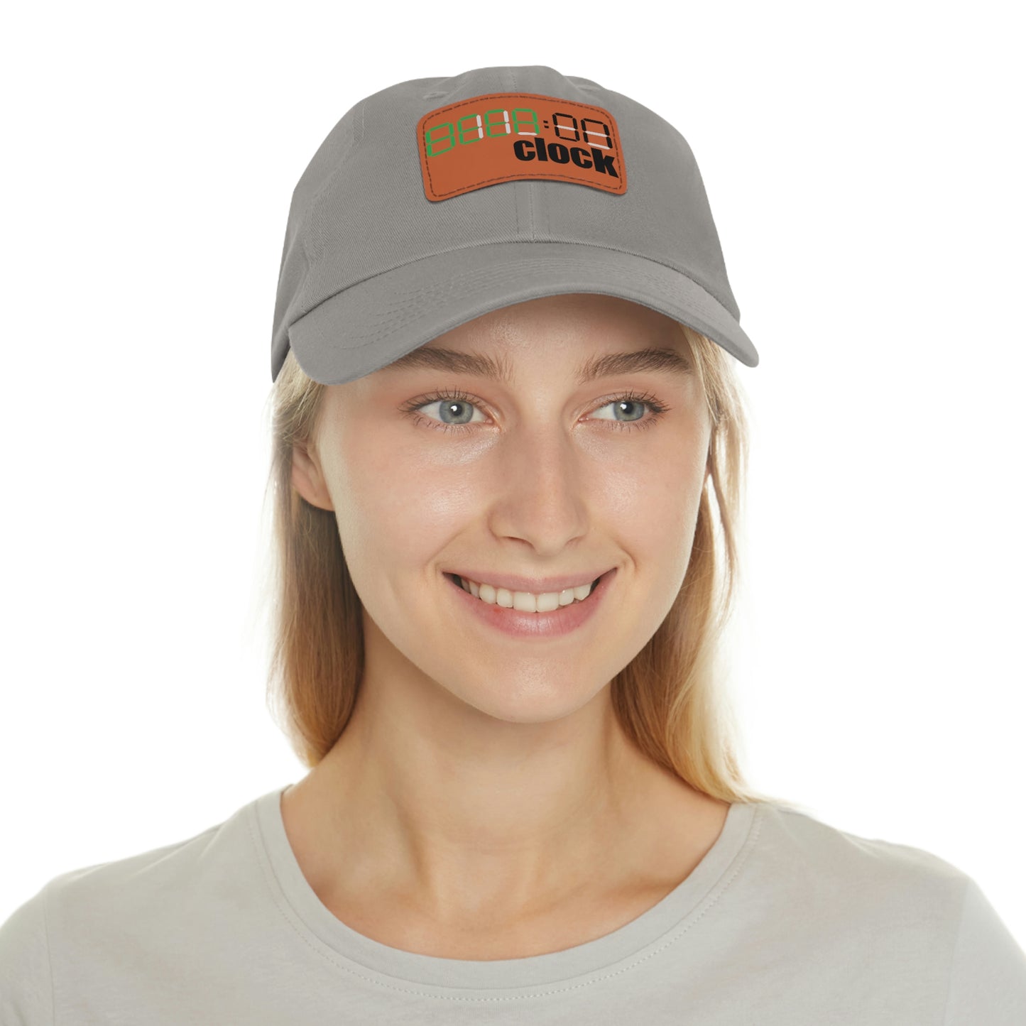 Beer on Clock Dad Hat with Leather Patch