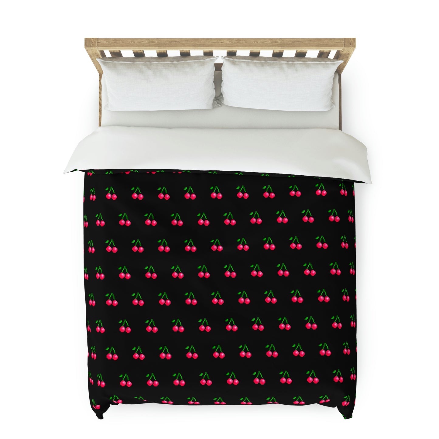 Cherries 8 Bit Video Game Style Duvet Cover