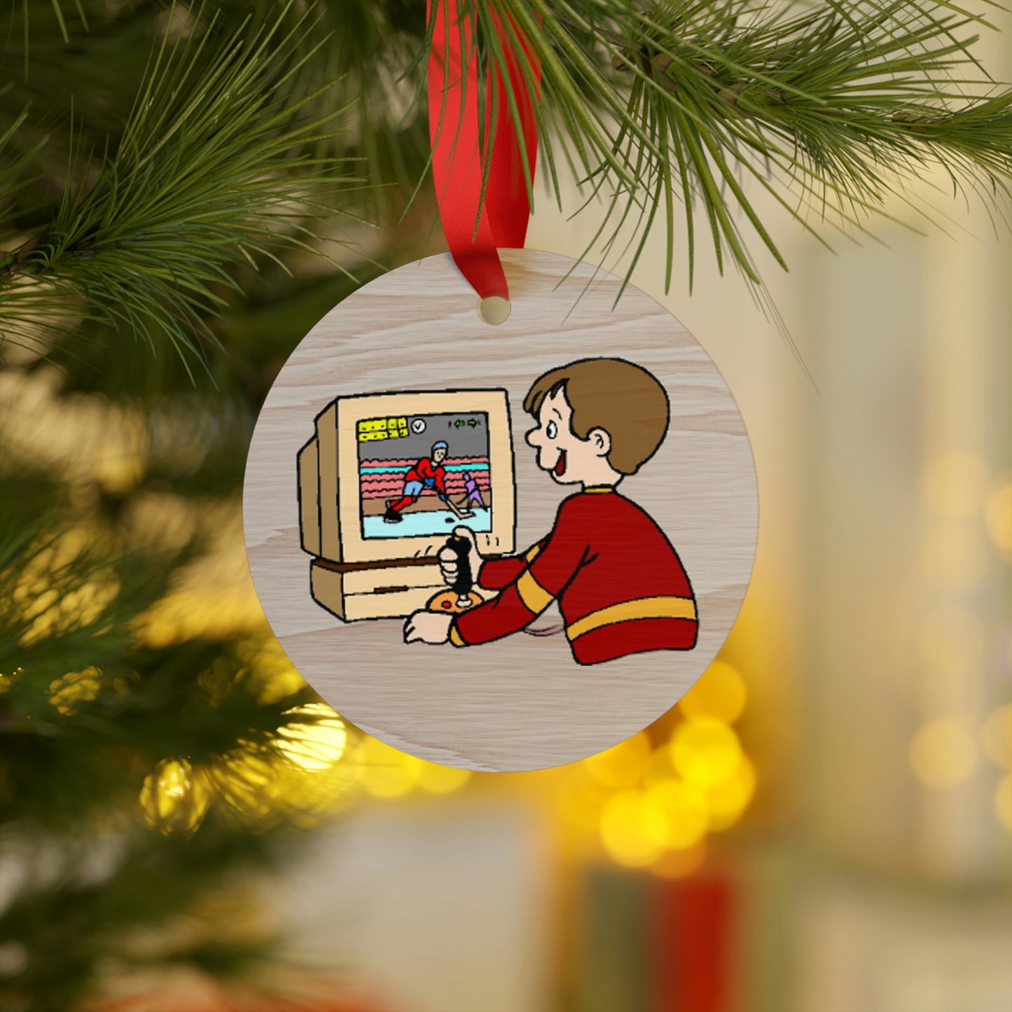 Retro Gamer Wooden Christmas Ornaments