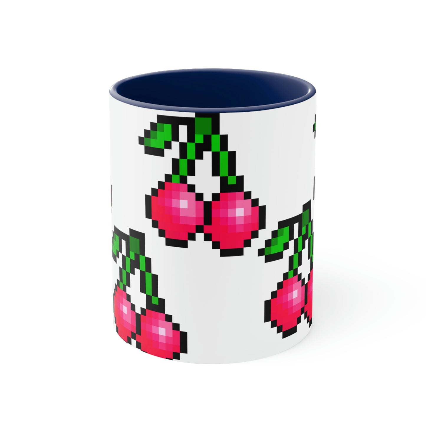 Retro 8 Bit Cherries Accent Coffee Mug, 11oz