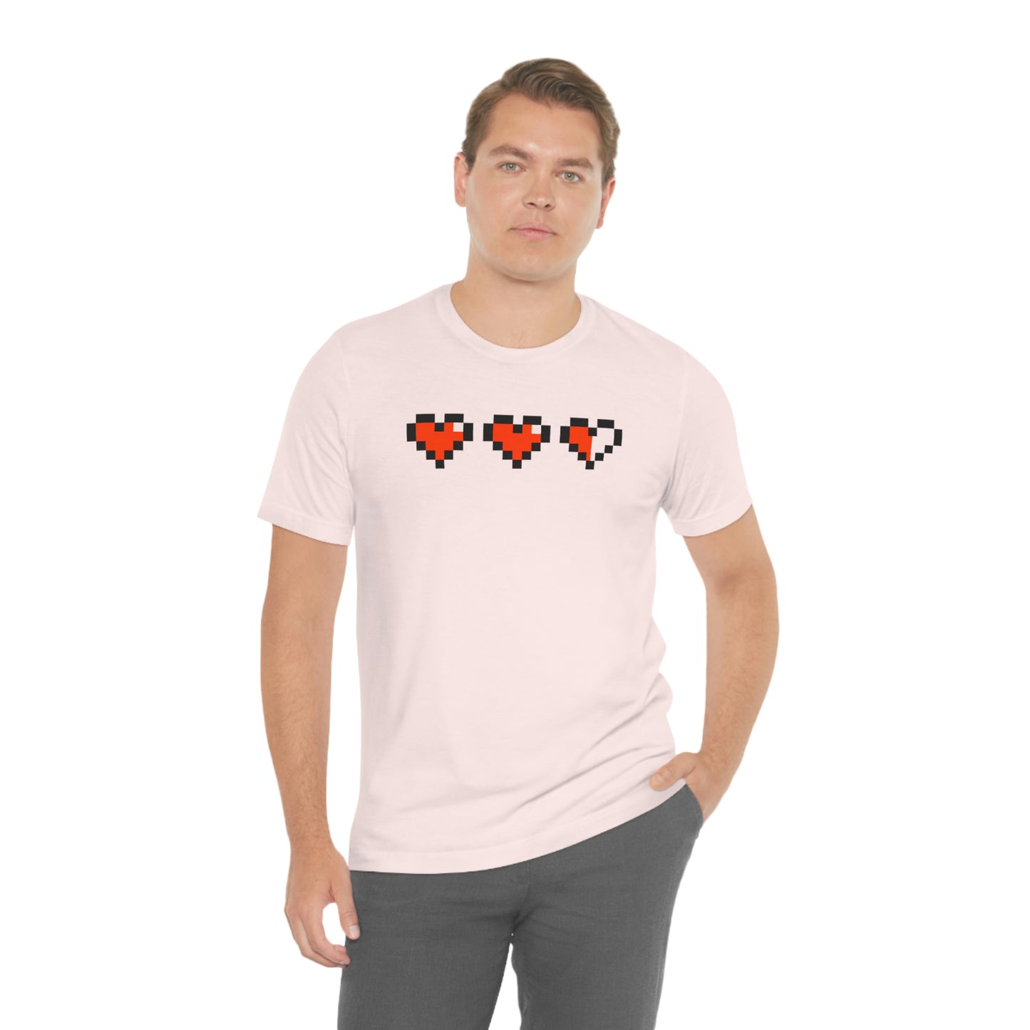 Hearts 2 1/2 8 Bit Style Unisex Jersey Short Sleeve Tee