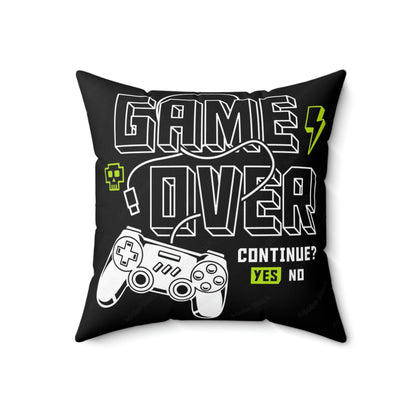 Game Over Spun Polyester Square Pillow