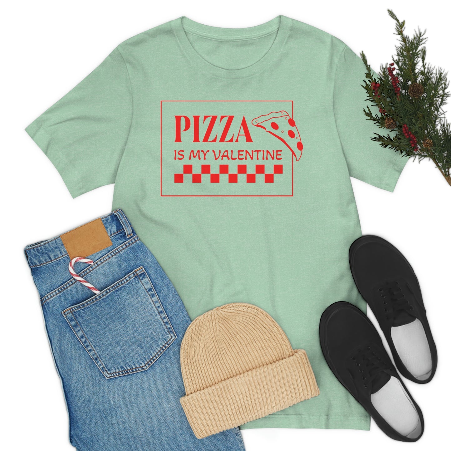 Pizza Is My Valentine Unisex Jersey Short Sleeve Tee