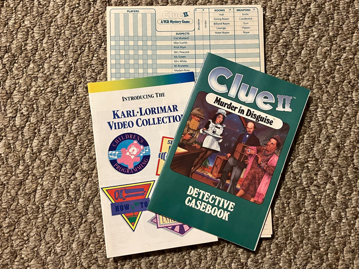 Clue II A Mystery in Disguise, A VCR Mystery Game. 1987!